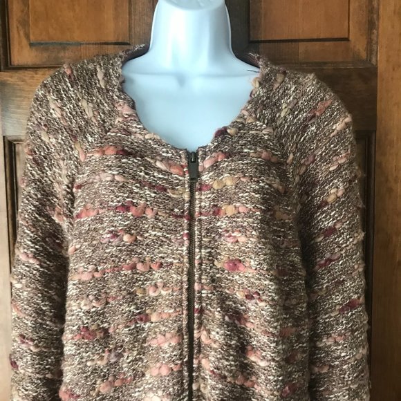 eureka by Chritos Garkinos Mauve, White & Plum Zip-Up Jacket Size 2X - Picture 2 of 12